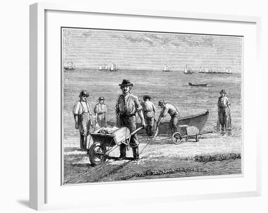 Cape Cod Fisherman Washing Fish, 1875-null-Framed Giclee Print