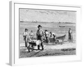 Cape Cod Fisherman Washing Fish, 1875-null-Framed Giclee Print