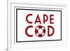 Cape Cod - Life Preserver-Lantern Press-Framed Premium Giclee Print