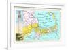 Cape Cod Map-null-Framed Art Print