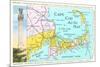 Cape Cod Map-null-Mounted Art Print