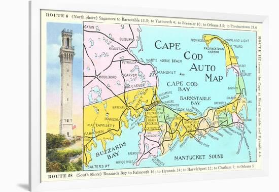 Cape Cod Map-null-Framed Art Print