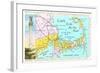 Cape Cod Map-null-Framed Art Print