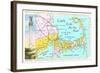 Cape Cod Map-null-Framed Art Print