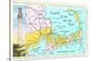 Cape Cod Map-null-Stretched Canvas
