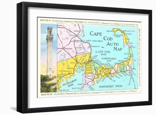 Cape Cod Map-null-Framed Art Print