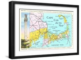 Cape Cod Map-null-Framed Art Print