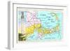 Cape Cod Map-null-Framed Art Print