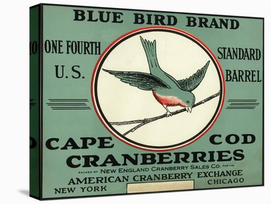 Cape Cod, Massachusetts - Blue Bird Brand Cranberry Label-Lantern Press-Stretched Canvas