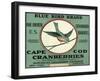 Cape Cod, Massachusetts - Blue Bird Brand Cranberry Label-Lantern Press-Framed Art Print