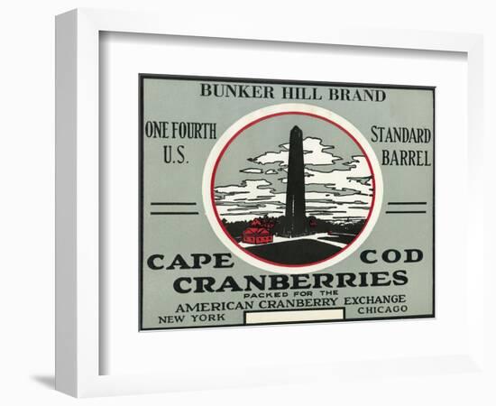 Cape Cod, Massachusetts - Bunker Hill Brand Cranberry Label-Lantern Press-Framed Art Print