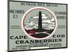 Cape Cod, Massachusetts - Bunker Hill Brand Cranberry Label-Lantern Press-Mounted Art Print