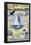 Cape Cod, Massachusetts Chart & Views-null-Framed Poster