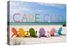 Cape Cod, Massachusetts - Colorful Beach Chairs-Lantern Press-Stretched Canvas