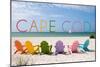 Cape Cod, Massachusetts - Colorful Beach Chairs-Lantern Press-Mounted Art Print