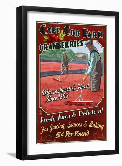 Cape Cod, Massachusetts - Cranberry-Lantern Press-Framed Art Print