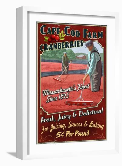Cape Cod, Massachusetts - Cranberry-Lantern Press-Framed Art Print
