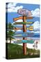 Cape Cod, Massachusetts - Destination Signpost-Lantern Press-Stretched Canvas