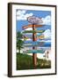 Cape Cod, Massachusetts - Destination Signpost-Lantern Press-Framed Art Print