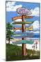 Cape Cod, Massachusetts - Destination Signpost-Lantern Press-Mounted Art Print