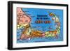 Cape Cod, Massachusetts - Detailed Auto Map of Cape Cod-Lantern Press-Framed Art Print