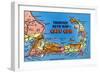 Cape Cod, Massachusetts - Detailed Auto Map of Cape Cod-Lantern Press-Framed Art Print