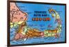 Cape Cod, Massachusetts - Detailed Auto Map of Cape Cod-Lantern Press-Framed Art Print