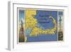 Cape Cod, Massachusetts - Detailed Map of the Pilgrimland-Lantern Press-Framed Art Print