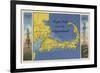 Cape Cod, Massachusetts - Detailed Map of the Pilgrimland-Lantern Press-Framed Art Print