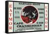Cape Cod, Massachusetts - Harvard Eatmor Cranberries Brand Label-Lantern Press-Framed Stretched Canvas