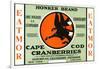 Cape Cod, Massachusetts - Honker Eatmor Cranberries Brand Label-Lantern Press-Framed Art Print