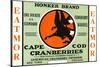 Cape Cod, Massachusetts - Honker Eatmor Cranberries Brand Label-Lantern Press-Stretched Canvas