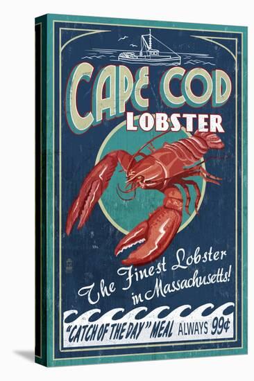 Cape Cod, Massachusetts - Lobster-Lantern Press-Stretched Canvas