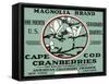 Cape Cod, Massachusetts - Magnolia Brand Cranberry Label-Lantern Press-Framed Stretched Canvas