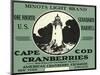 Cape Cod, Massachusetts - Minots Light Brand Cranberry Label-Lantern Press-Mounted Art Print