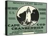 Cape Cod, Massachusetts - Minots Light Brand Cranberry Label-Lantern Press-Stretched Canvas