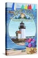 Cape Cod, Massachusetts - Montage-Lantern Press-Stretched Canvas