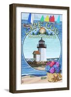 Cape Cod, Massachusetts - Montage-Lantern Press-Framed Art Print