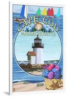 Cape Cod, Massachusetts - Montage-Lantern Press-Framed Art Print