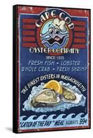 Cape Cod, Massachusetts - Oyster Bar-Lantern Press-Framed Stretched Canvas