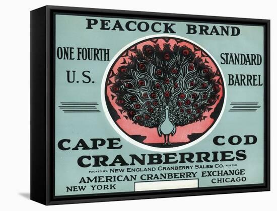 Cape Cod, Massachusetts - Peacock Brand Cranberry Label-Lantern Press-Framed Stretched Canvas