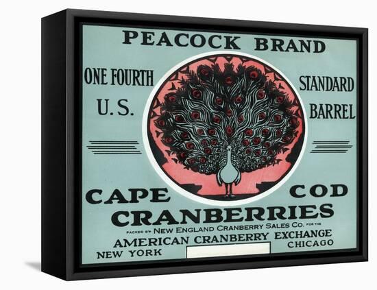 Cape Cod, Massachusetts - Peacock Brand Cranberry Label-Lantern Press-Framed Stretched Canvas