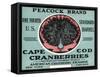 Cape Cod, Massachusetts - Peacock Brand Cranberry Label-Lantern Press-Framed Stretched Canvas