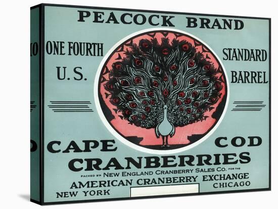Cape Cod, Massachusetts - Peacock Brand Cranberry Label-Lantern Press-Stretched Canvas