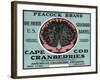 Cape Cod, Massachusetts - Peacock Brand Cranberry Label-Lantern Press-Framed Art Print