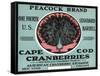 Cape Cod, Massachusetts - Peacock Brand Cranberry Label-Lantern Press-Framed Stretched Canvas