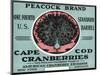 Cape Cod, Massachusetts - Peacock Brand Cranberry Label-Lantern Press-Mounted Art Print