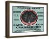 Cape Cod, Massachusetts - Peacock Brand Cranberry Label-Lantern Press-Framed Art Print