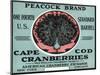 Cape Cod, Massachusetts - Peacock Brand Cranberry Label-Lantern Press-Mounted Art Print