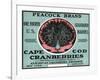 Cape Cod, Massachusetts - Peacock Brand Cranberry Label-Lantern Press-Framed Art Print